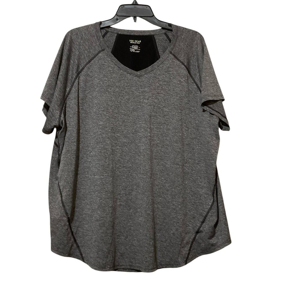 Tek Gear Workout Gear Shirt Men’s 2X 100% Polyester Gray Exercise Loose Fit